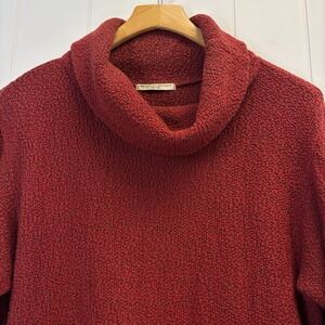 Vintage Margaret Winters Womens Oversized Turtleneck Sweater Size L Red Orange